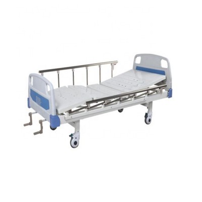 2  crank manual with Aluminum alloy guardrail medical hospital bed